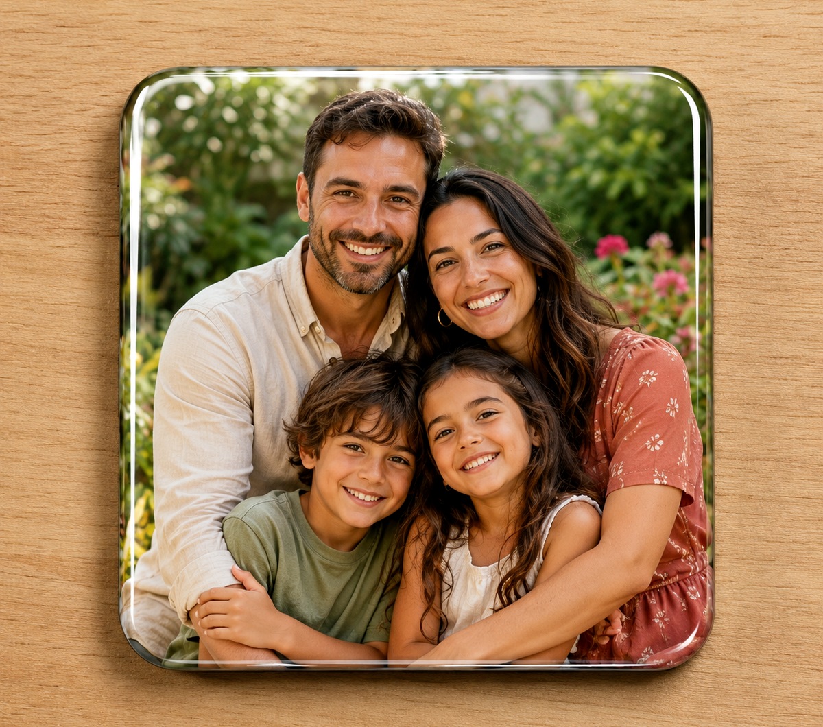 Badge photo de famille personnalisé